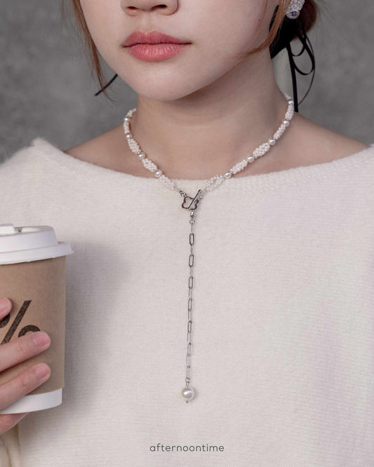 3ways 星塵 • 珍珠頸鏈(白銀色)